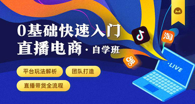 0基础快速入门直播电商课程：直播平台玩法解析-团队打造-带货全流程等环节-第一资源站