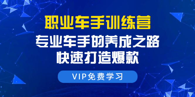 职业车手训练营：专业车手的养成之路，快速打造爆款（8节-无水印直播课）-第一资源站