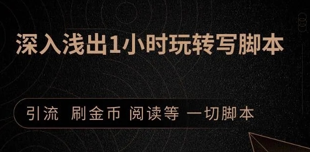 引流脚本实战课：1小时深入浅出视频实操讲解，教你0基础学会写引流脚本-第一资源站