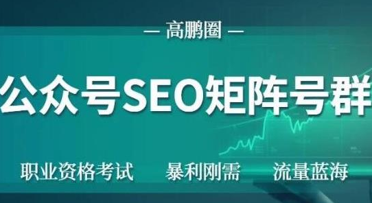 高鹏圈公众号SEO矩阵号群，实操20天纯收益25000+，普通人都能做-第一资源站