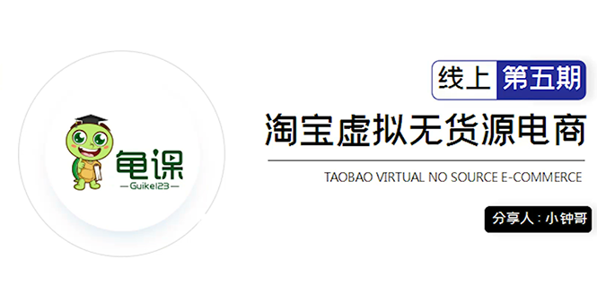 龟课·淘宝虚拟无货源电商5期，全程直播 现场实操，一步步教你轻松实现躺赚-第一资源站