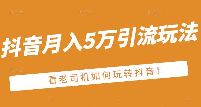 老古董·抖音月入5万引流玩法，看看老司机如何玩转抖音(附赠：抖音另类引流思路)-第一资源站