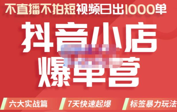 推易电商·2022年抖音小店爆单营，不直播、不拍短视频、日出1000单，暴力玩法-第一资源站