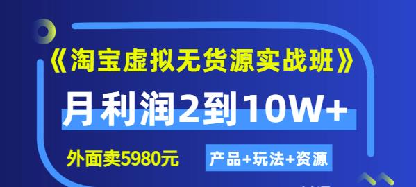 程哥《淘宝虚拟无货源实战班》线上第四期：月利润2到10W+（产品+玩法+资源)-第一资源站