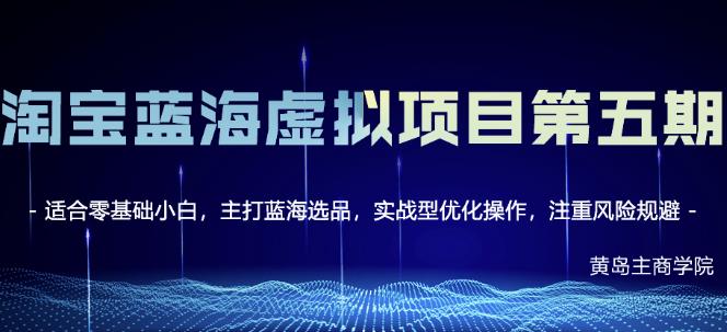 黄岛主淘宝虚拟无货源3.0+4.0+5.0，适合零基础小白，主打蓝海选品，实战型优化操作-第一资源站