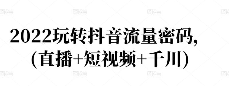 2022玩转抖音流量密码，(直播+短视频+千川)-第一资源站