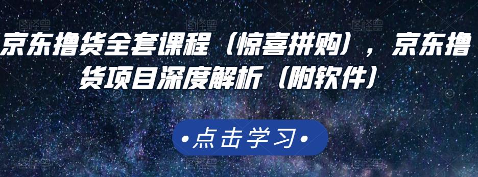 京东撸货全套课程（惊喜拼购），京东撸货项目深度解析（附软件）-第一资源站