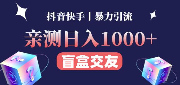 日收益1000+的交友盲盒副业丨有手就行的抖音快手暴力引流-第一资源站