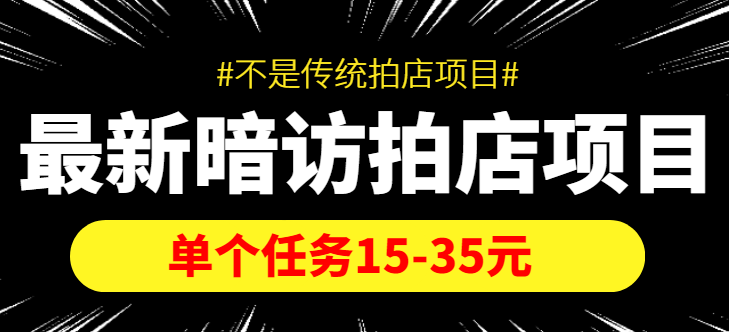 最新暗访拍店信息差项目，单个任务15-35元（不是传统拍店项目）-第一资源站