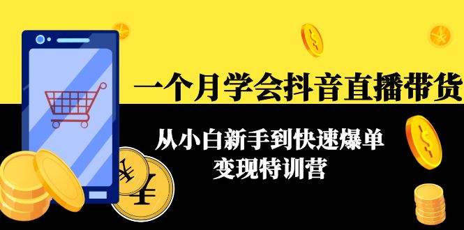 一个月学会抖音直播带货：从小白新手到快速爆单变现特训营(63节课)-第一资源站