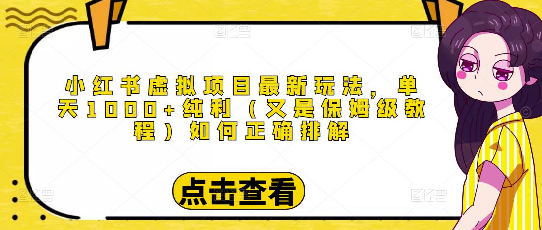 小红书虚拟项目最新玩法，单天1000+纯利（又是保姆级教程文档）-第一资源站