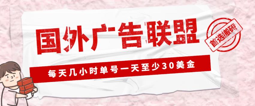 外面收费1980的最新国外LEAD广告联盟搬砖项目，单号一天至少30美金【详细玩法教程】-第一资源站