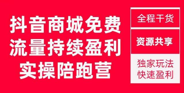 抖音商城搜索持续盈利陪跑成长营，抖音商城搜索从0-1、从1到10的全面解决方案-第一资源站