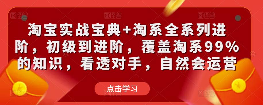 淘宝实战宝典+淘系全系列进阶，初级到进阶，覆盖淘系99%的知识，看透对手，自然会运营-第一资源站