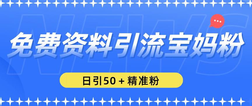 免费资料引流宝妈粉，日引50+精准粉【揭秘】-第一资源站