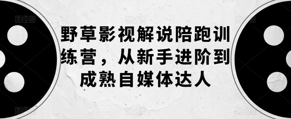 野草影视解说陪跑训练营，从新手进阶到成熟自媒体达人-第一资源站