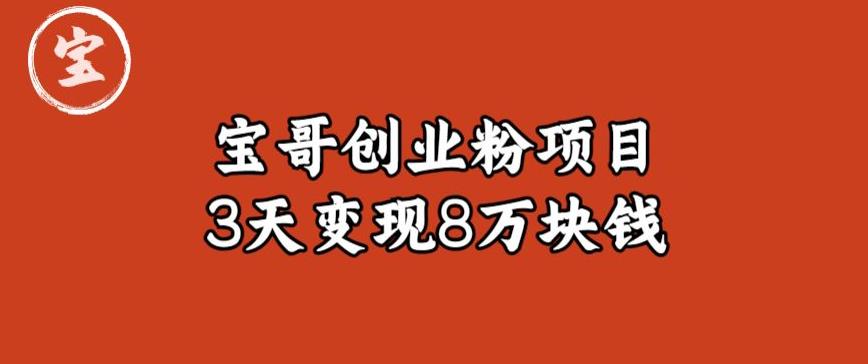 宝哥IP图文创业粉引流项目实战分享：单个账号3天涨粉1万，变现8万块钱（图文教程）【揭秘】-第一资源站