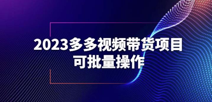 2023多多视频带货项目，可批量操作【保姆级教学】【揭秘】-第一资源站