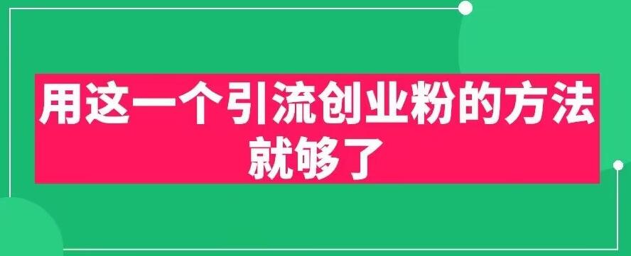 用这一个引流创业粉的方法就够了，PPT短视频引流创业粉【揭秘】-第一资源站