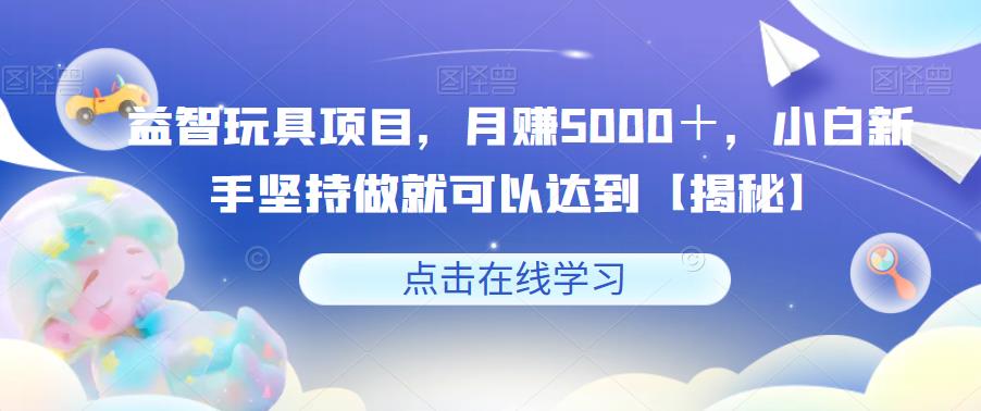 益智玩具项目，月赚5000＋，小白新手坚持做就可以达到【揭秘】-第一资源站