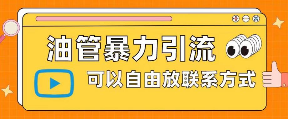 油管暴力引流，可以自由放联系方式【揭秘】-第一资源站