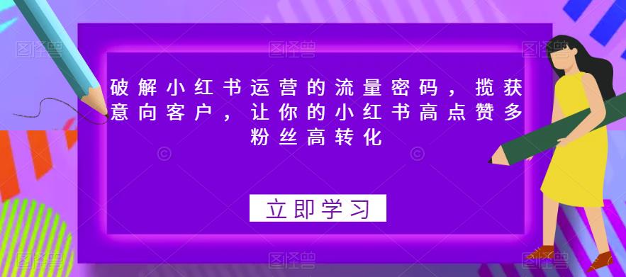 破解小红书运营的流量密码，揽获意向客户，让你的小红书高点赞多粉丝高转化-第一资源站