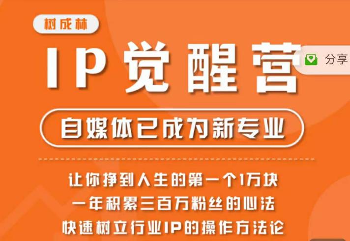 树成林·IP觉醒营，快速树立行业IP的操作方法论，让你赚到人生的第一个1万块（更新）-第一资源站