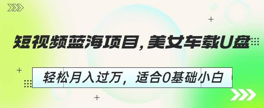 短视频蓝海项目，美女车载U盘，轻松月入过万，适合0基础小白【揭秘】-第一资源站