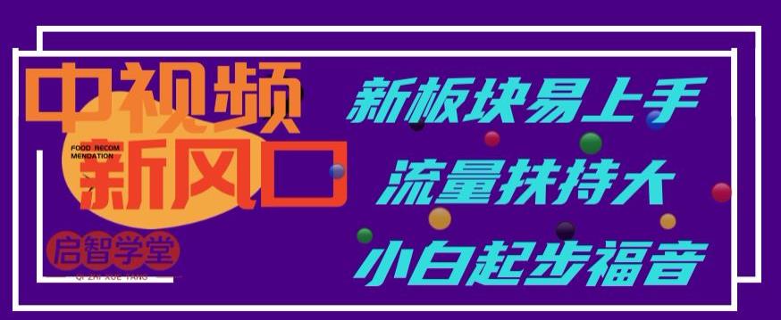 中视频新风口，新板块易上手，流量扶持大，小白起步福音【揭秘】-第一资源站