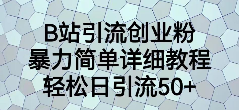 B站引流创业粉，暴力简单详细教程，轻松日引流50+【揭秘】-第一资源站