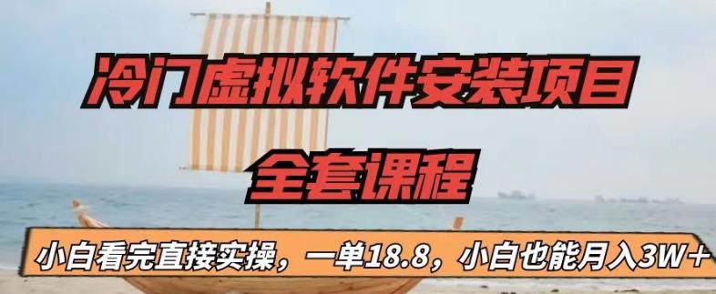 冷门虚拟软件安装项目，一单18.8，小白也能月入3W＋【揭秘】-第一资源站