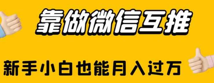 靠做微信互推，新手小白也能月入过万【揭秘】-第一资源站