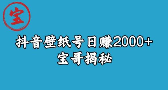 宝哥抖音壁纸号日赚2000+，不需要真人露脸就能操作【揭秘】-第一资源站