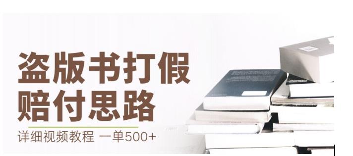 最新盗版书赔付打假项目，一单利润500+【详细玩法视频教程】【仅揭秘】-第一资源站