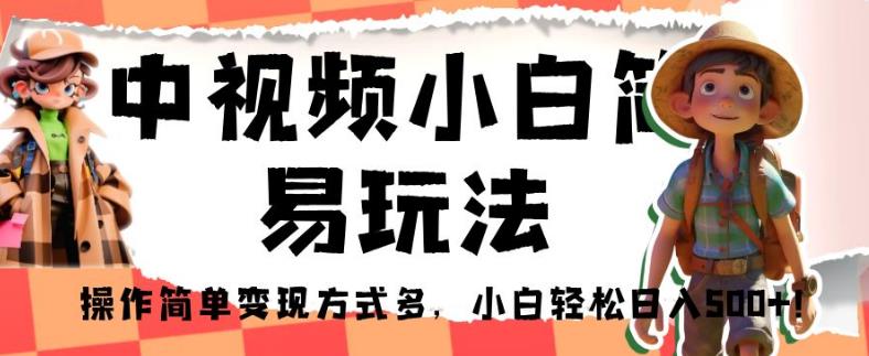 中视频小白简易玩法，操作简单变现方式多，小白轻松日入500+！【揭秘】-第一资源站