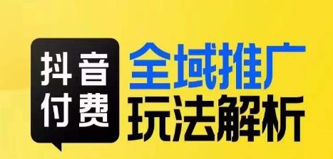 抖音付费全域推广玩法解析，抓住平台红利，小付费撬动大流量-第一资源站