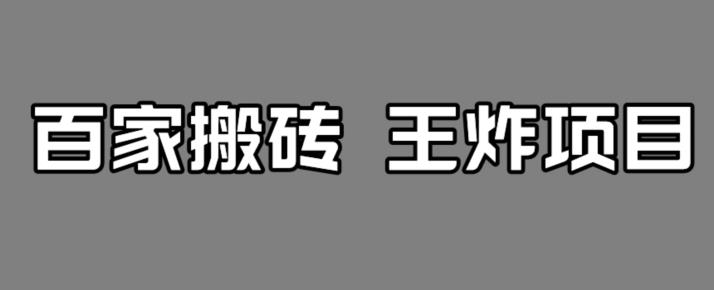 百家最新搬运玩法，单号月入5000+【揭秘】-第一资源站