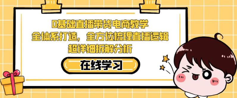 零基础直播带货电商教学，全方位梳理直播逻辑，超详细拆解分析-第一资源站