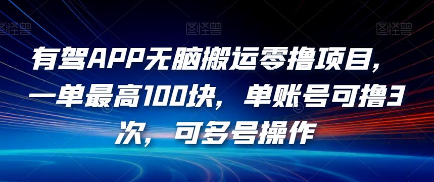 有驾APP无脑搬运零撸项目，一单最高100块，单账号可撸3次，可多号操作【揭秘】-第一资源站