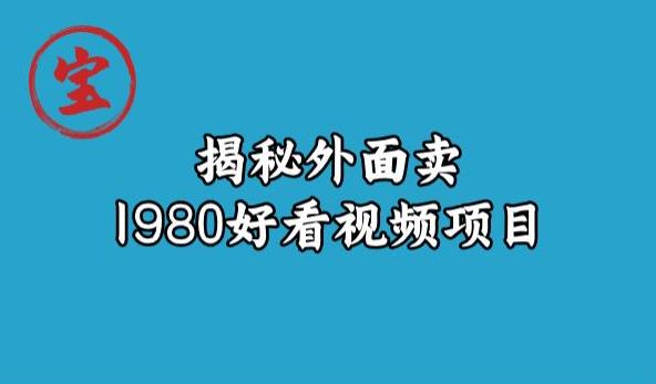 宝哥揭秘外面卖1980好看视频项目，投入时间少，操作难度低-第一资源站