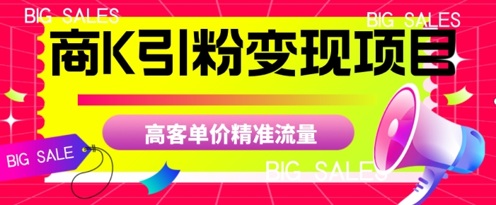 商K引粉变现项目，高客单价精准流量【揭秘】-第一资源站