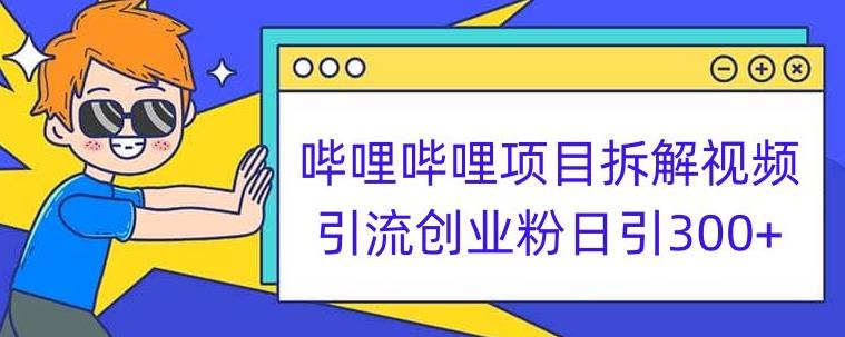 哔哩哔哩项目拆解引流创业粉日引300+小白可轻松上手【揭秘】-第一资源站