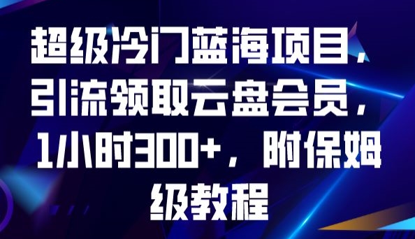 超级冷门蓝海项目，引流领取云盘会员，1小时300+，附保姆级教程-第一资源站