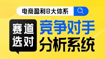 电商盈利8大体系·赛道选对，​竞争对手分析系统线上课-第一资源站