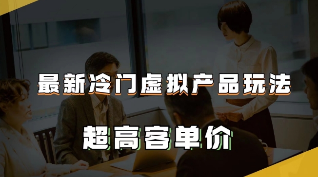 最新冷门虚拟产品玩法，超高客单价，月入2-3万＋【揭秘】-第一资源站