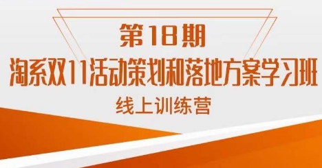 南掌柜·淘系双11活动策划和落地方案线上课18期-第一资源站