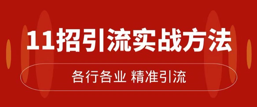 精准引流术：11招引流实战方法，让你私域流量加到爆（11节课完整)-第一资源站