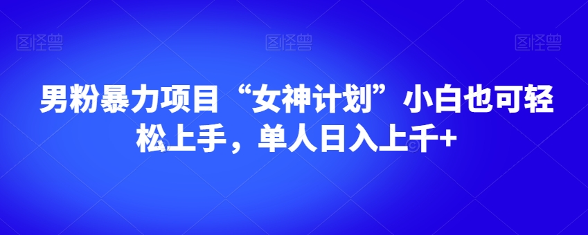 男粉暴力项目“女神计划”小白也可轻松上手，单人日入上千+【揭秘】-第一资源站