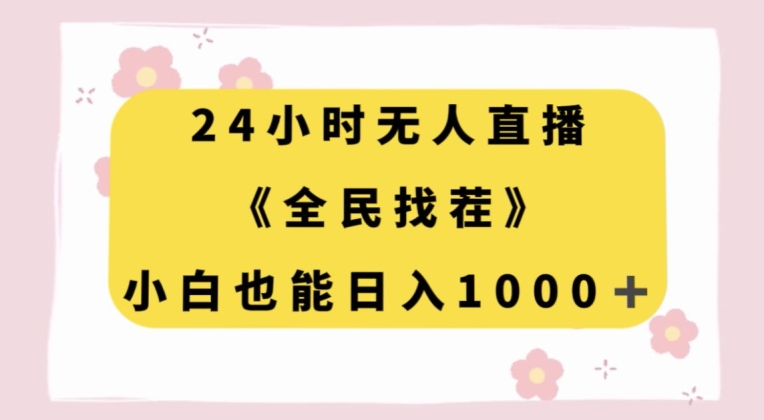 24小时无人直播，全民找茬，小白也能日入1000+【揭秘】-第一资源站