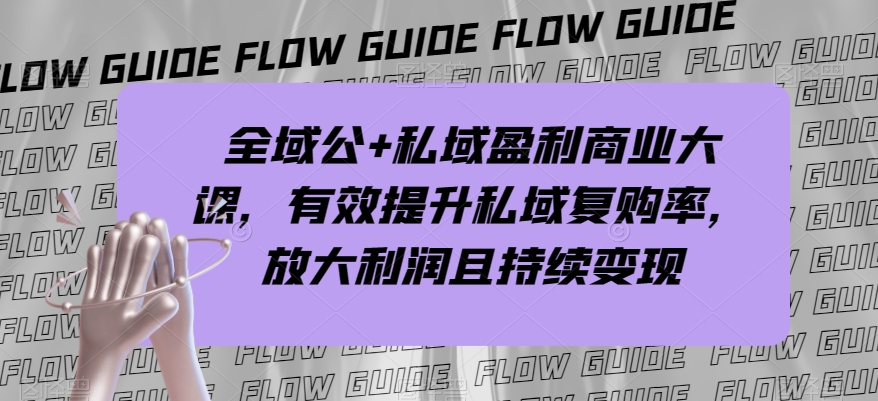 全域公+私域盈利商业大课，有效提升私域复购率，放大利润且持续变现-第一资源站